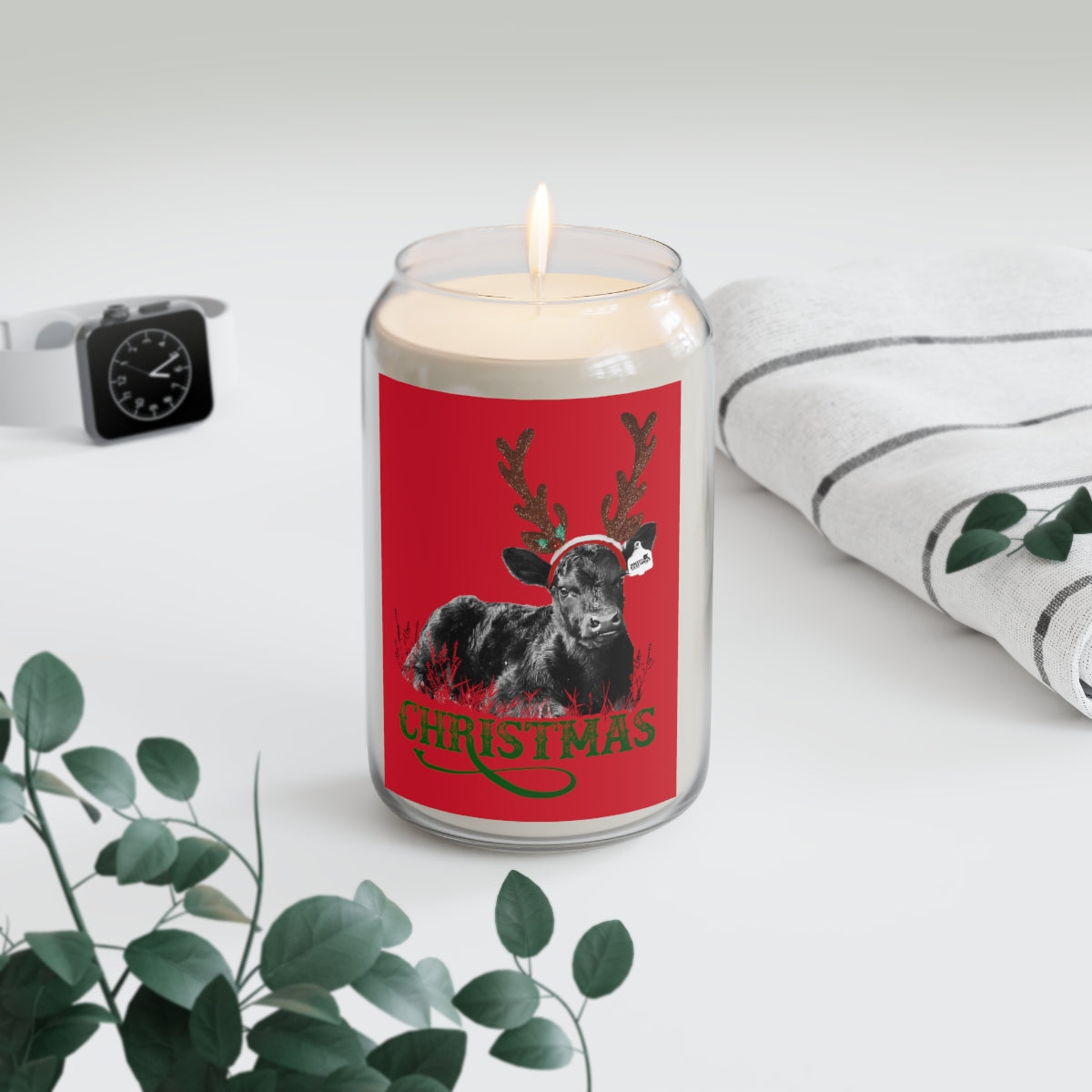 Calf Christmas Candle